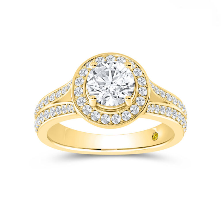 Gleam Lab Grown Split Shank Halo Diamond Engagement Ring