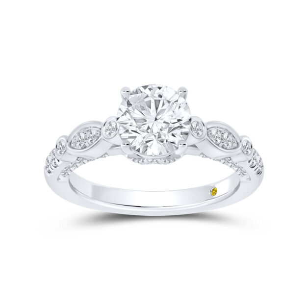 Cryst Illusion Marquise Round Lab Grown Diamond Engagement Ring