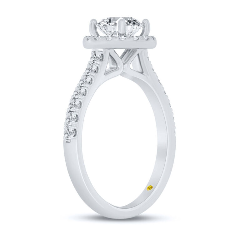 Flare Cathedral Halo Lab Created Diamond Engagement Ring