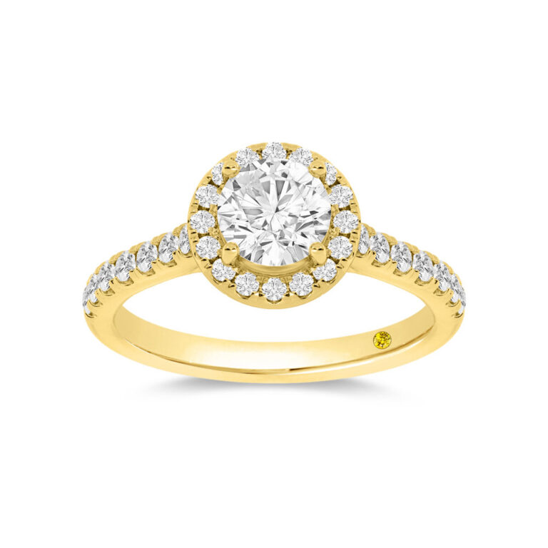 Flare Cathedral Halo Lab Created Diamond Engagement Ring