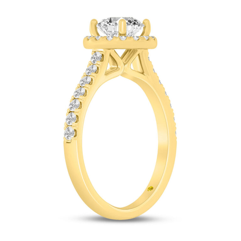 Flare Cathedral Halo Lab Created Diamond Engagement Ring