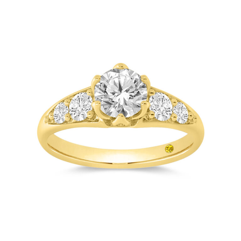 Riven Quarter Coverage Graduating Pavé Lab Diamond Engagement Ring