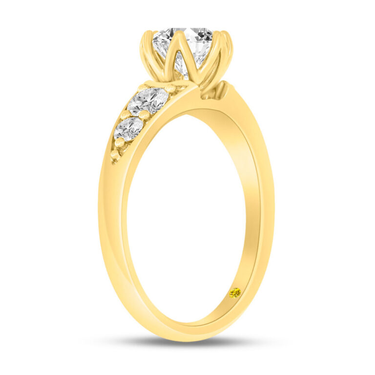 Riven Quarter Coverage Graduating Pavé Lab Diamond Engagement Ring