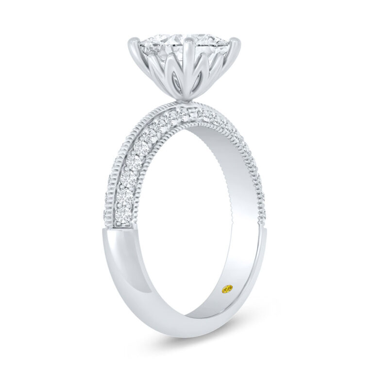 Aether Vintage Inspired Lotus Basket Lab Diamond Engagement Ring