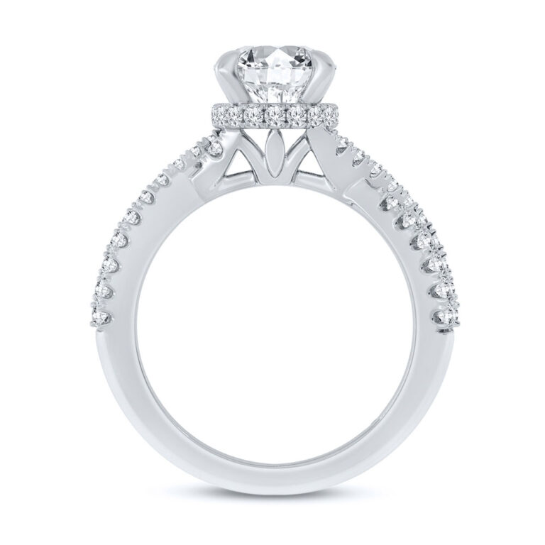 Zora Twisted Pavé Shank Lab Diamond Engagement Ring