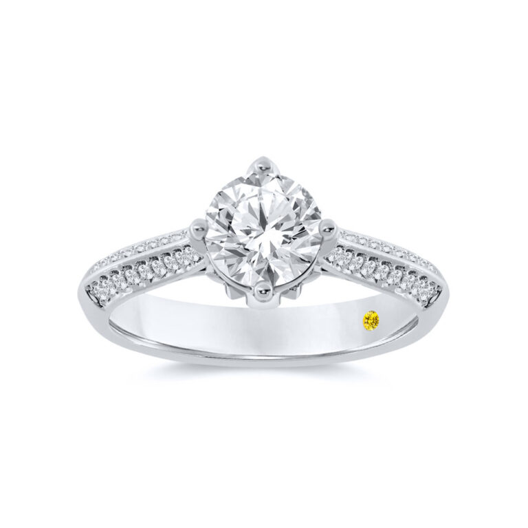 Uzma Knife Edge Hidden Halo Lab Grown Diamond Engagement Ring