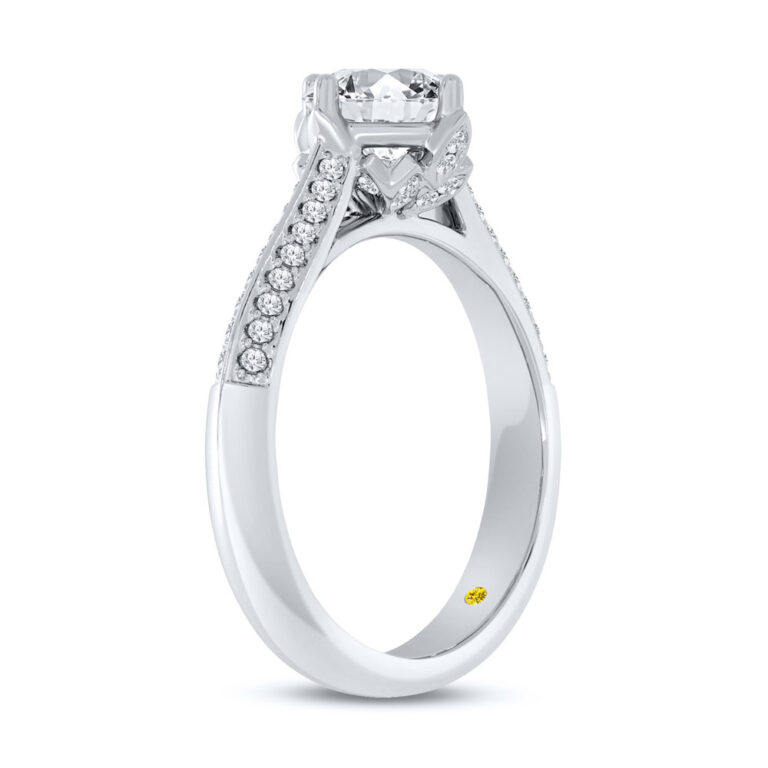 Uzma Knife Edge Hidden Halo Lab Grown Diamond Engagement Ring