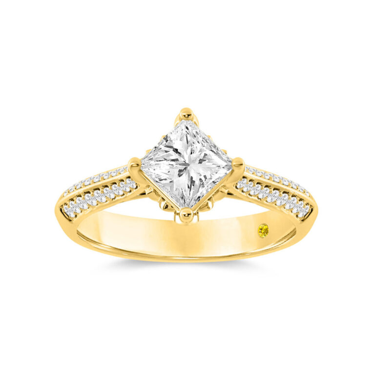 Uzma Knife Edge Hidden Halo Lab Grown Diamond Engagement Ring