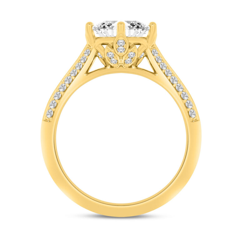 Uzma Knife Edge Hidden Halo Lab Grown Diamond Engagement Ring