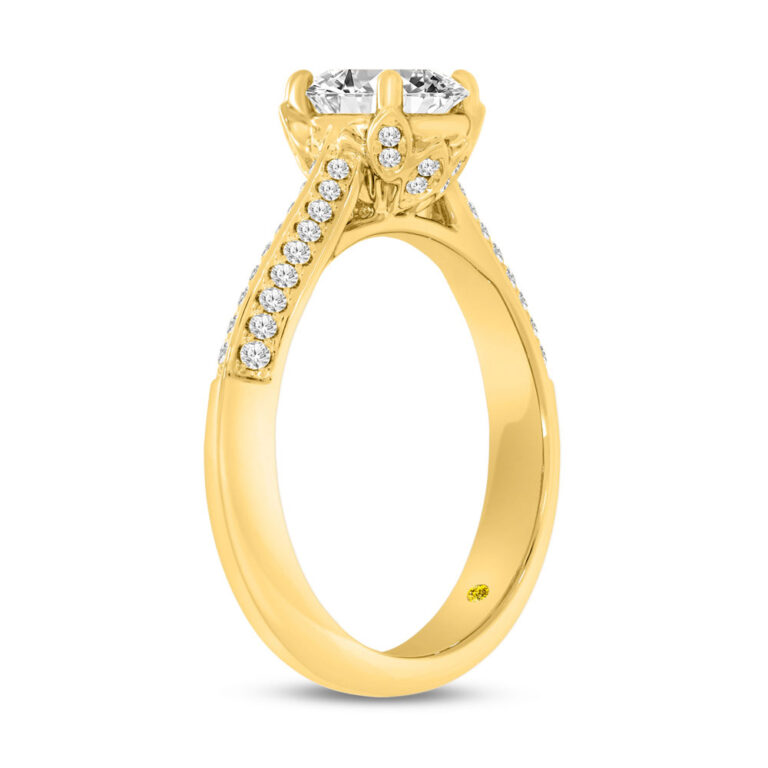 Uzma Knife Edge Hidden Halo Lab Grown Diamond Engagement Ring