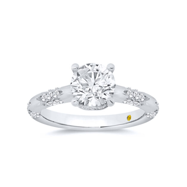 Quell Petite Hidden Halo Round Lab Grown Diamond Engagement Ring