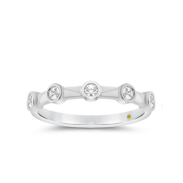 Five Stone Station Lab Diamond Ring-1/2 ct. tw.-18K White Gold_1