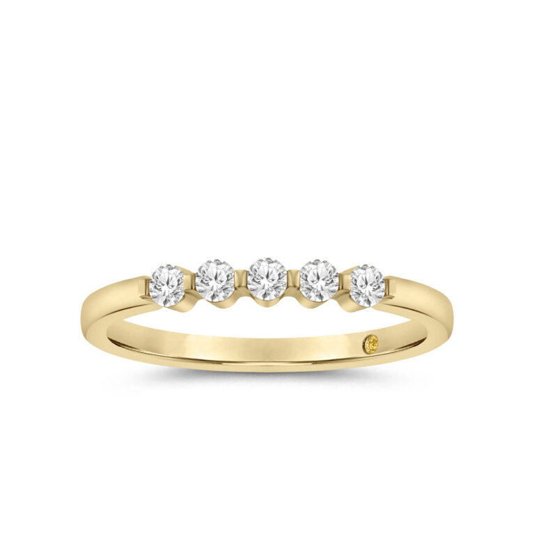 Vibe Shared Prong Lab Grown Five Stone Diamond Ring