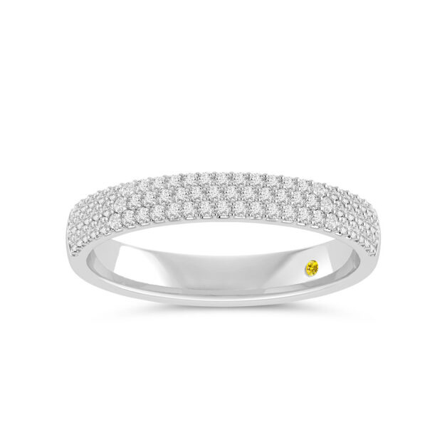 Glamorous Three Row Diamond Band-3/4 ct. tw.-18K White Gold_1