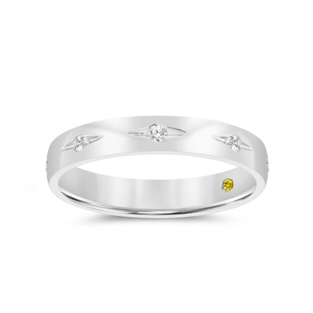 Lab Grown Men's Diamond Accent Wedding Band-1/4 ct. tw.-18K White Gold_1