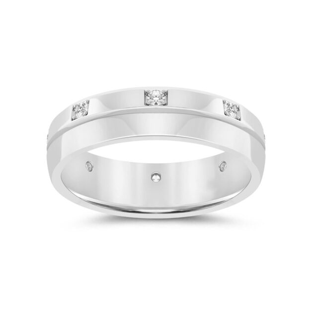 Lab Grown Men's Luxe Diamond Wedding Band-1/4 ct. tw.-18K White Gold_1