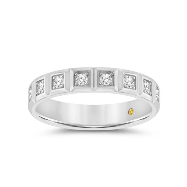 Bold Illusion Square Diamond Wedding Band-1/4 ct. tw.-18K White Gold_1