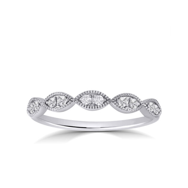 Lab Created Illusion Marquise Milgrain Diamond Ring-1/5 ct. tw.--18K White Gold_1