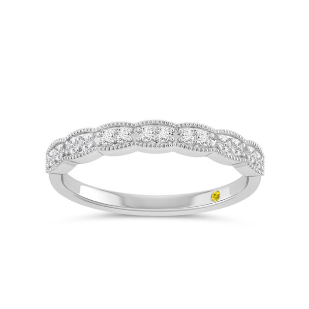 Vintage Inspired Wave Lab Diamond Ring-1/5 ct. tw.-18K White Gold_1