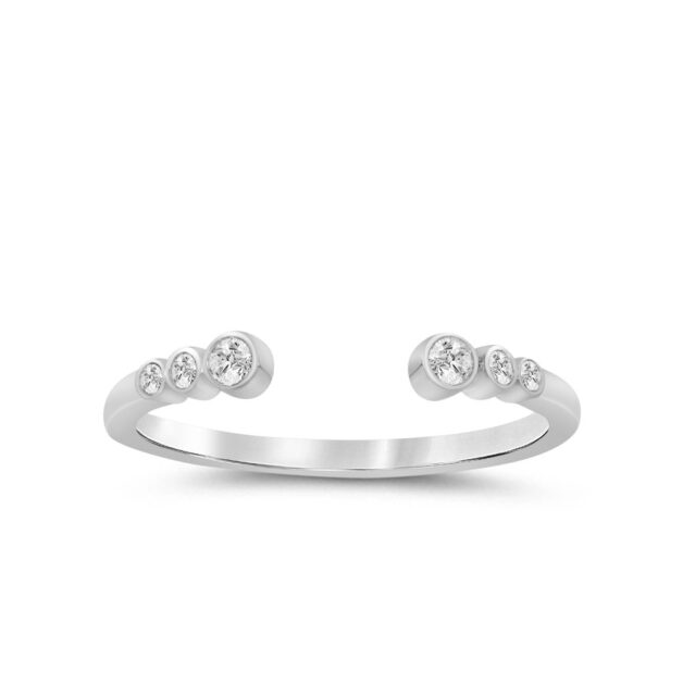 Lab Grown Bezel Set Open Diamond Ring-1/10 ct. tw.--18K White Gold_1