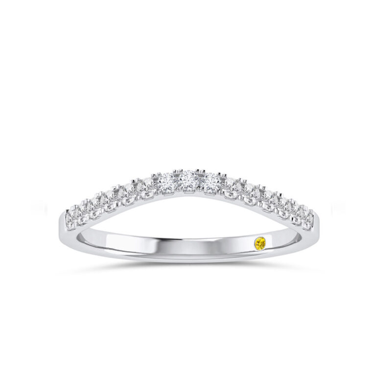 Citrine Contoured Lab Grown Diamond Ring
