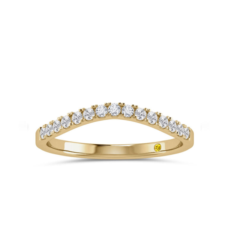 Citrine Contoured Lab Grown Diamond Ring