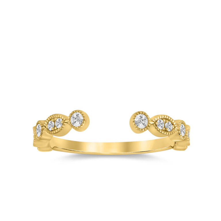 Mae Milgrain Bezel Lab Grown Open Diamond Ring