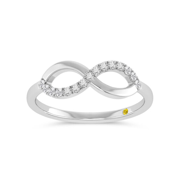Demure Lab Diamond Infinity Ring-1/6 ct. tw.-18K White Gold_1