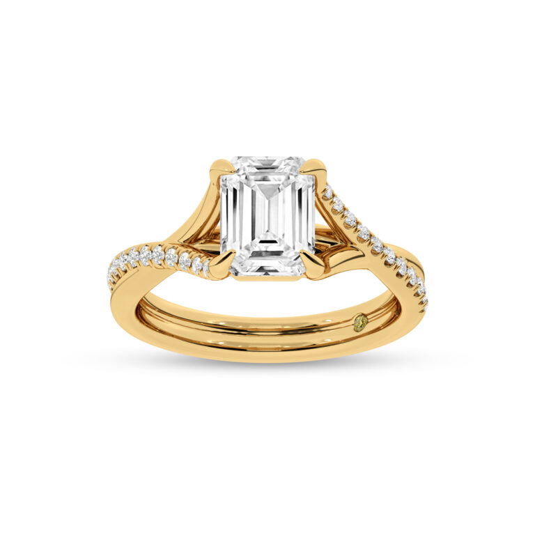 Lumen Twisted Pavé Shank Lab Grown Diamond Engagement Ring