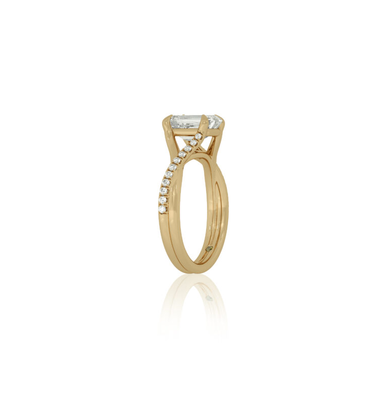 Lumen Twisted Pavé Shank Lab Grown Diamond Engagement Ring