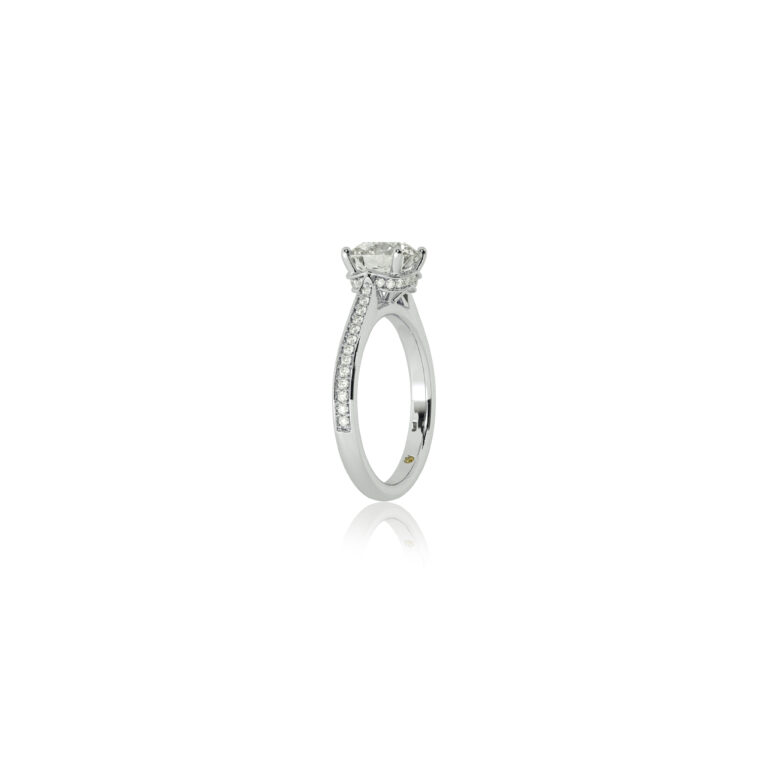 Taos Hidden Halo Lab Grown Cathedral Diamond Engagement Ring