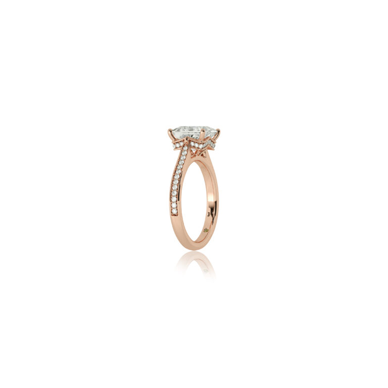 Taos Hidden Halo Lab Grown Cathedral Diamond Engagement Ring