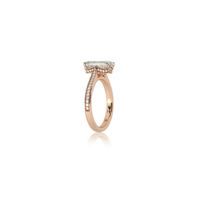 Taos Hidden Halo Lab Grown Cathedral Diamond Engagement Ring