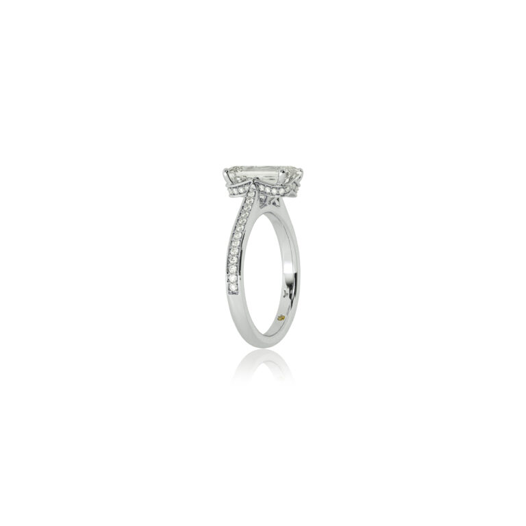 Taos Hidden Halo Lab Grown Cathedral Diamond Engagement Ring