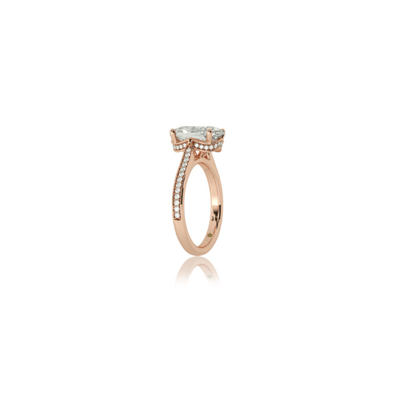Taos Hidden Halo Lab Grown Cathedral Diamond Engagement Ring