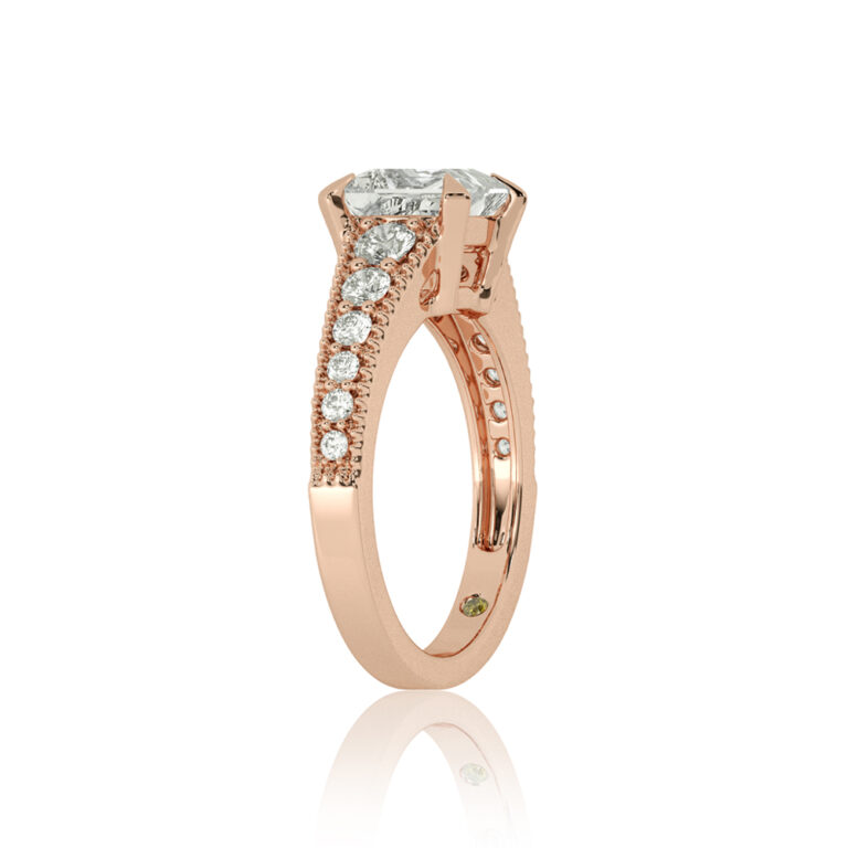 Pixie Tapered Milgrain Lab Grown Diamond Engagement Ring