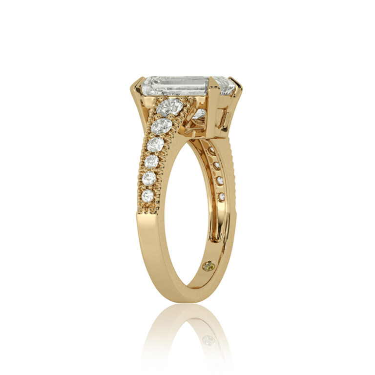 Pixie Tapered Milgrain Lab Grown Diamond Engagement Ring