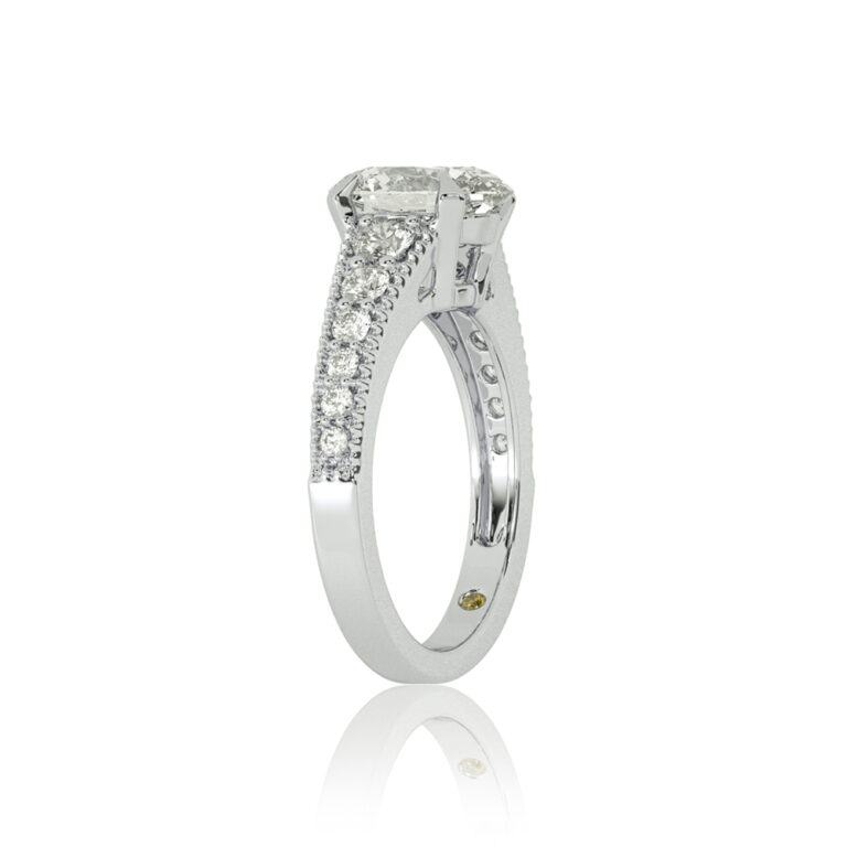 Pixie Tapered Milgrain Lab Grown Diamond Engagement Ring