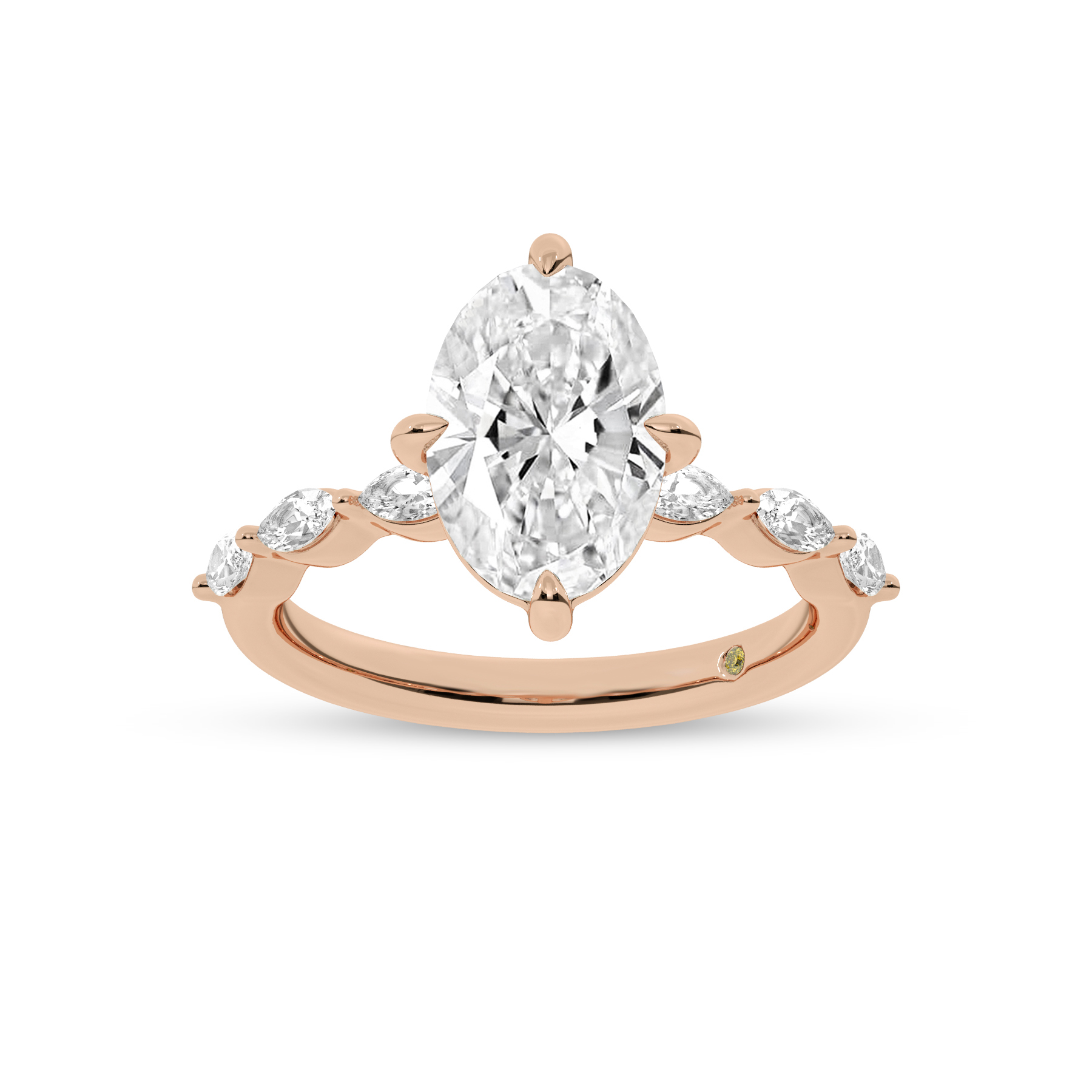 Cabo Oval Lab Grown Diamond Engagement Ring | 18K Rose Gold 4 5/8 CT. TW.