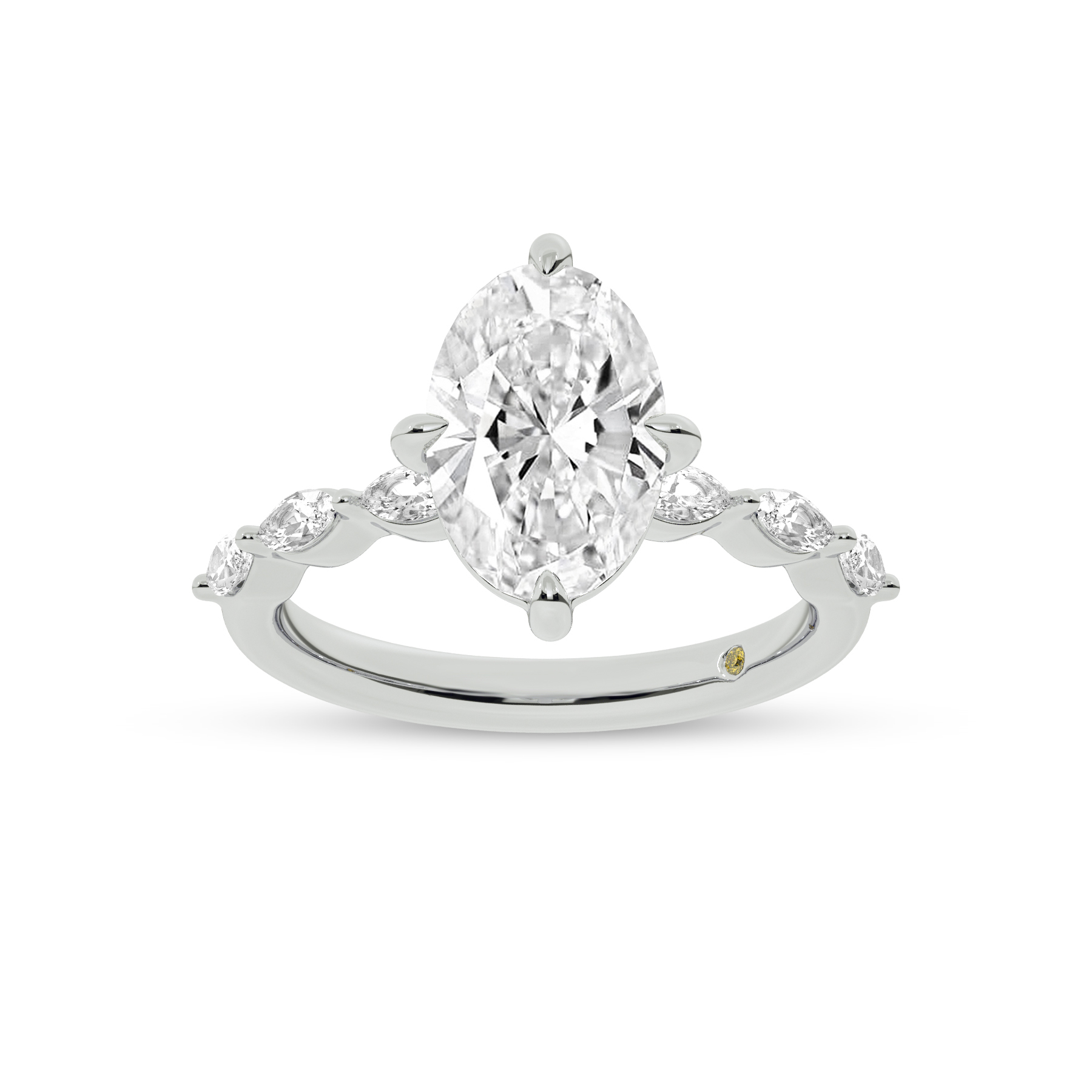 Cabo Oval Lab Grown Diamond Engagement Ring | 18K White Gold 4 5/8 CT. TW.