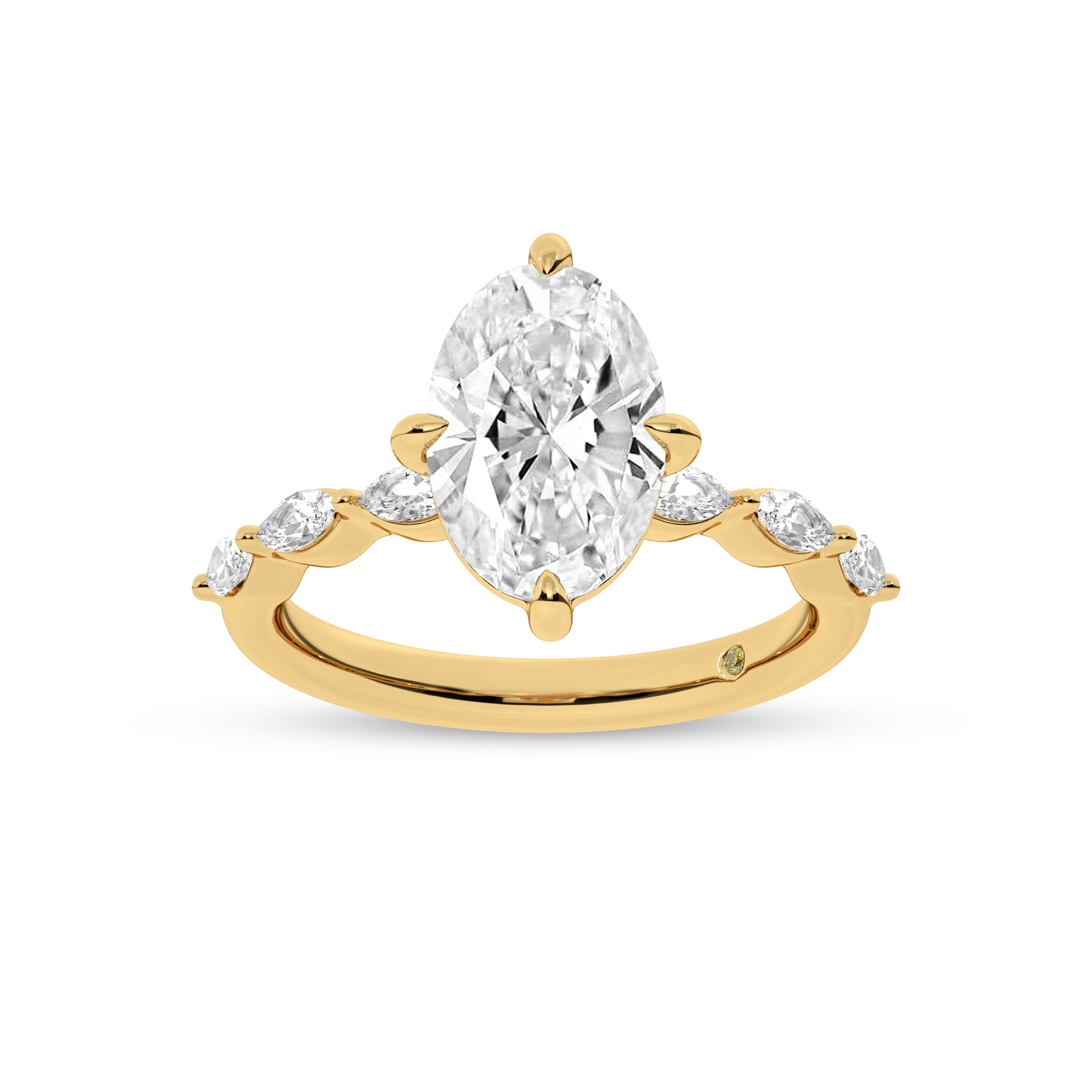 Cabo Oval Lab Grown Diamond Engagement Ring | 18K Yellow Gold 4 5/8 CT. TW.