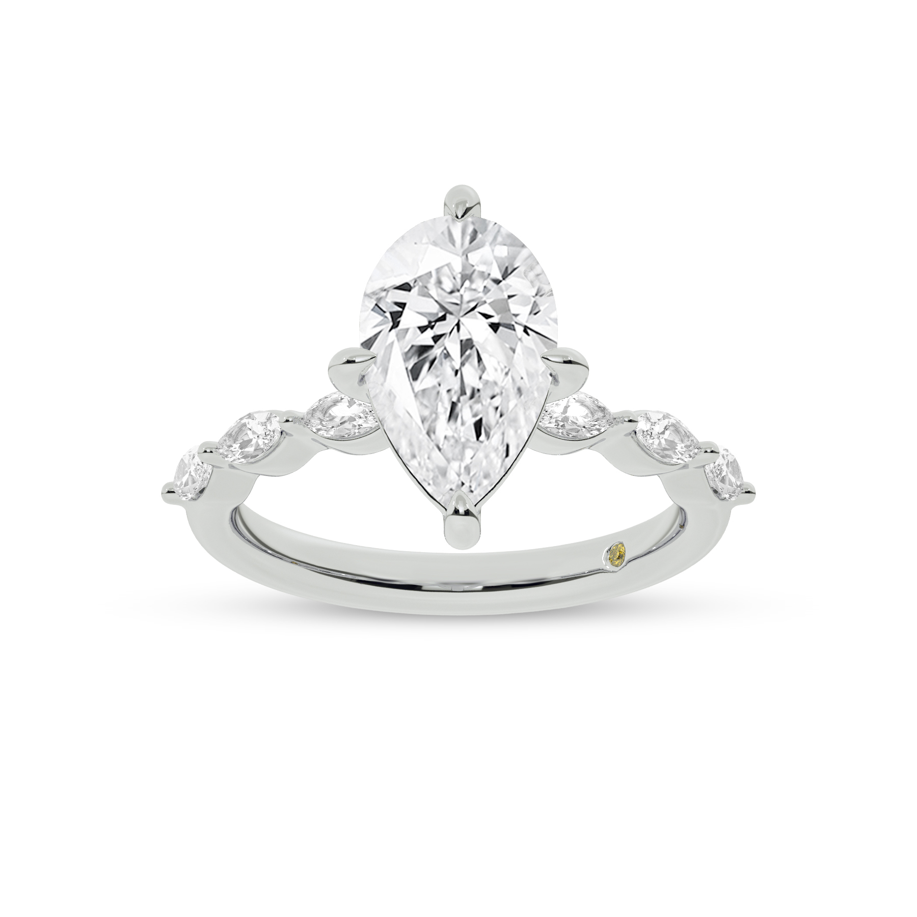 Cabo Pear Shape Lab Grown Diamond Engagement Ring | 18K White Gold 4 5/8 CT. TW.