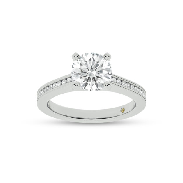 Paris Channel Set Round Lab Diamond Engagement Ring