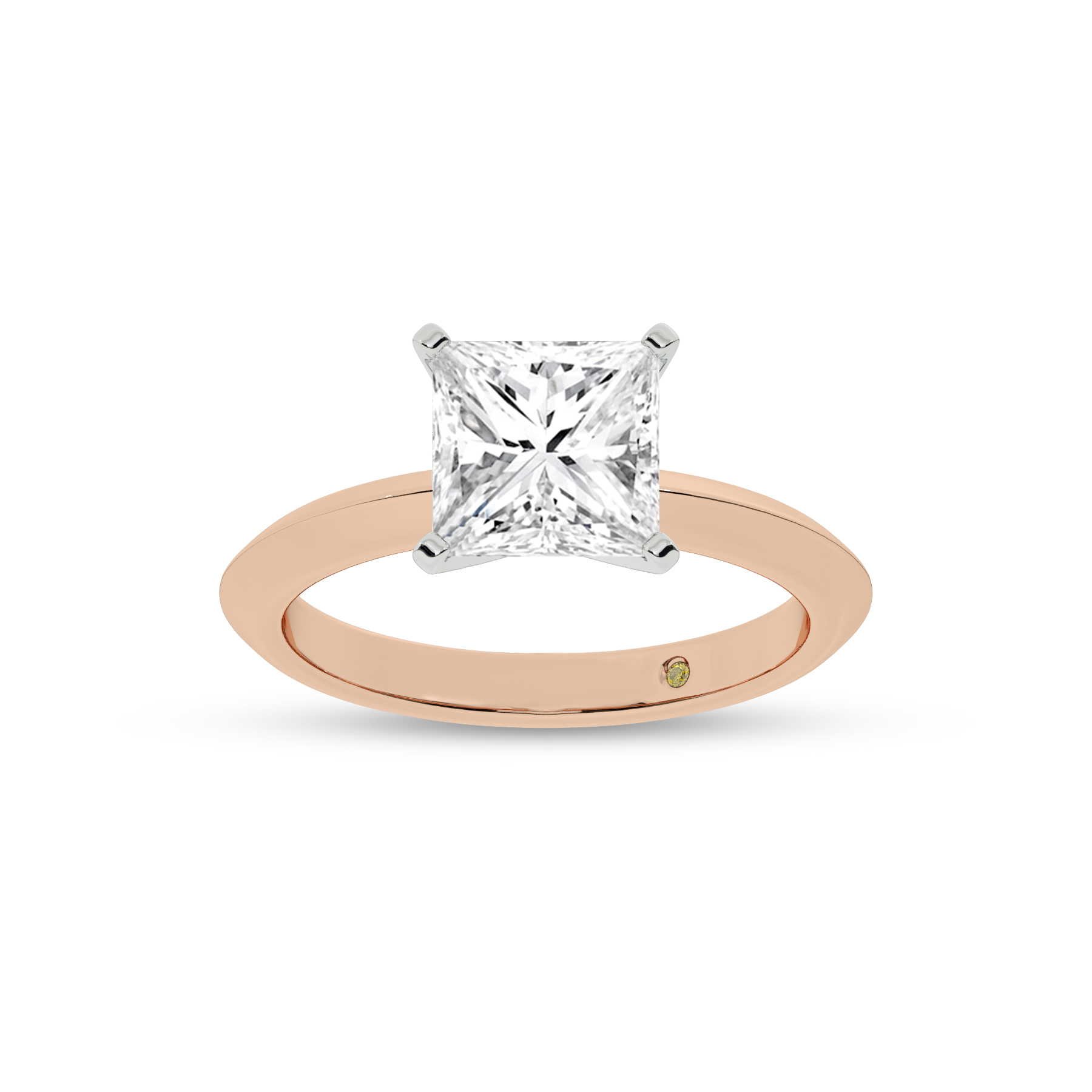 Prism Knife Edged Four Prong Princess Cut Lab Grown Solitaire Dia