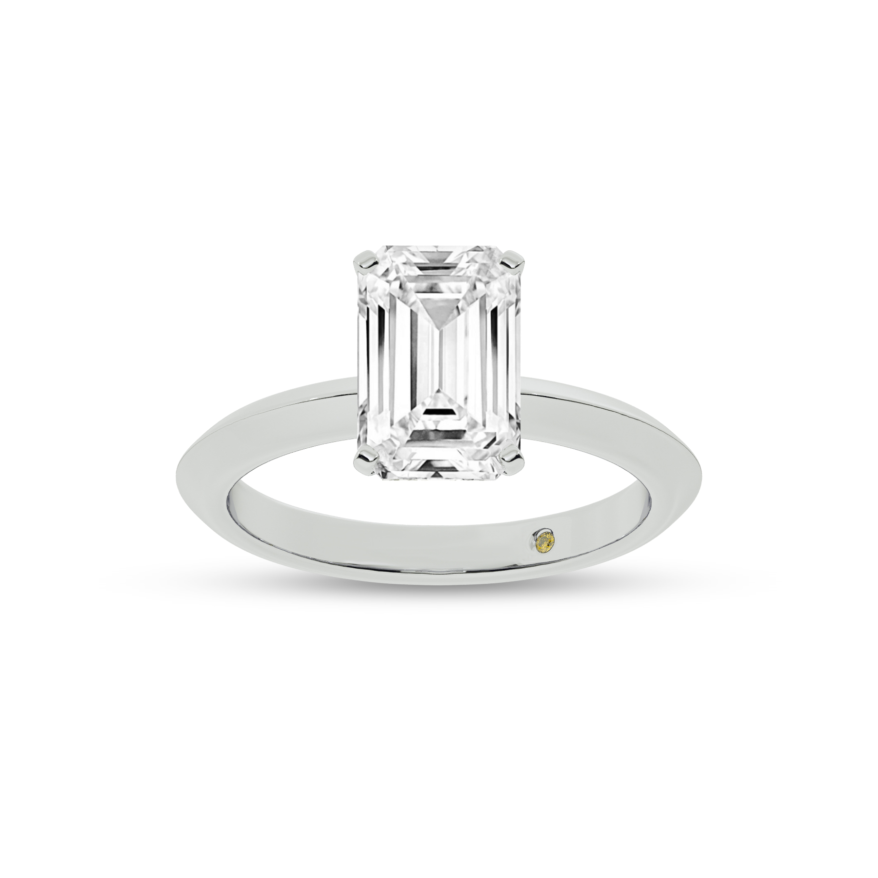 Prism Knife Edged Four Prong Emerald Cut Lab Grown Solitaire Diam