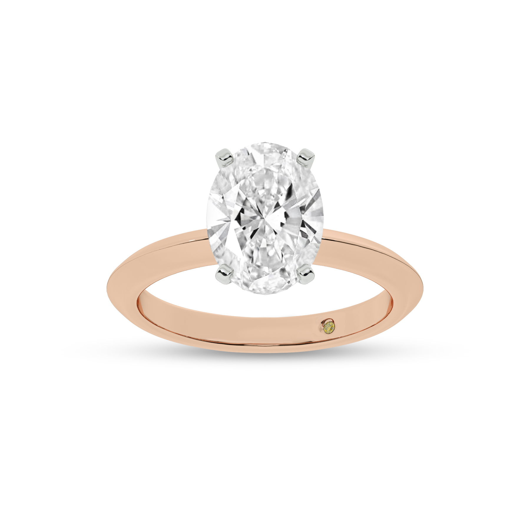 Prism Knife Edged Four Prong Oval Lab Grown Solitaire Diamond Rin