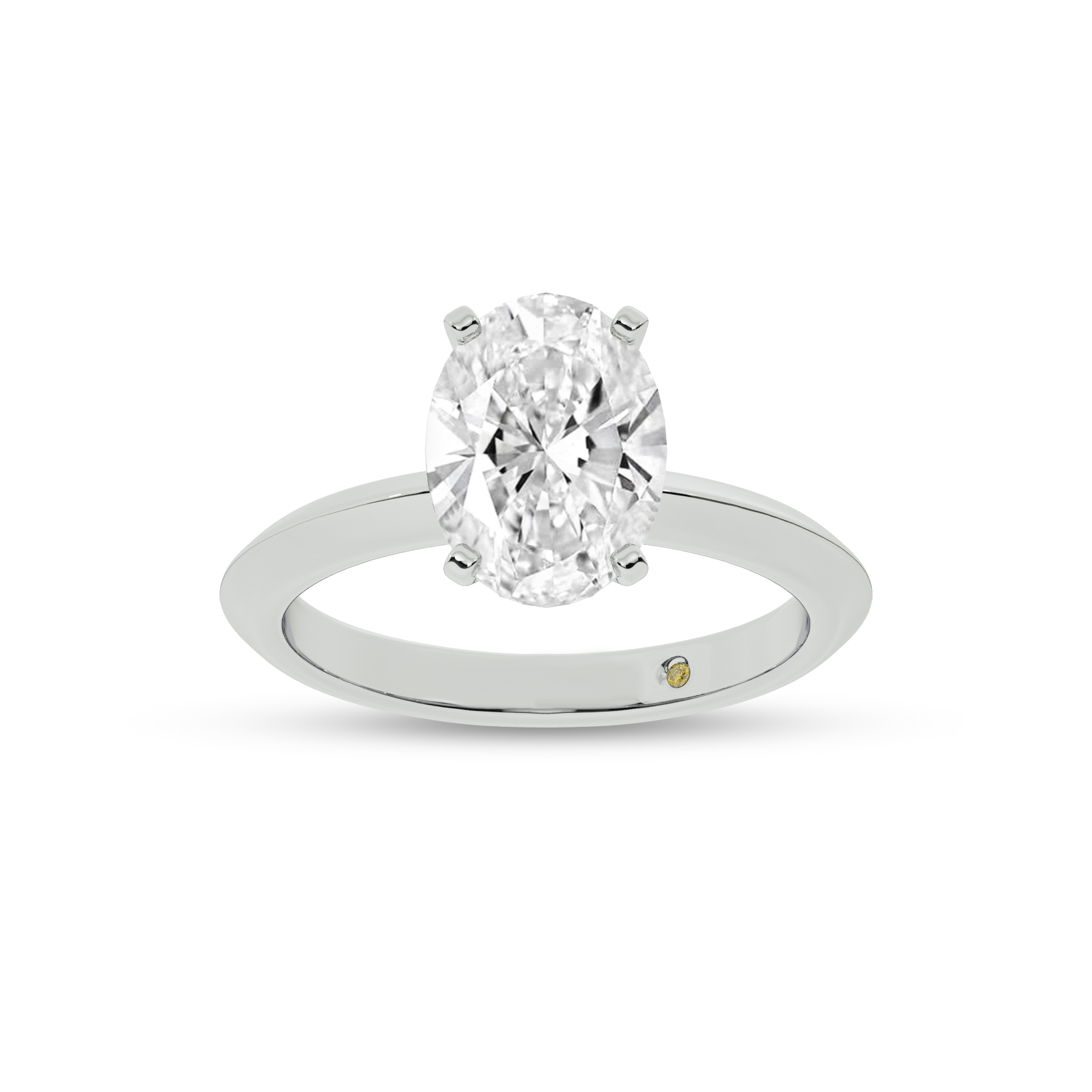 Prism Knife Edged Four Prong Oval Lab Grown Solitaire Diamond Rin