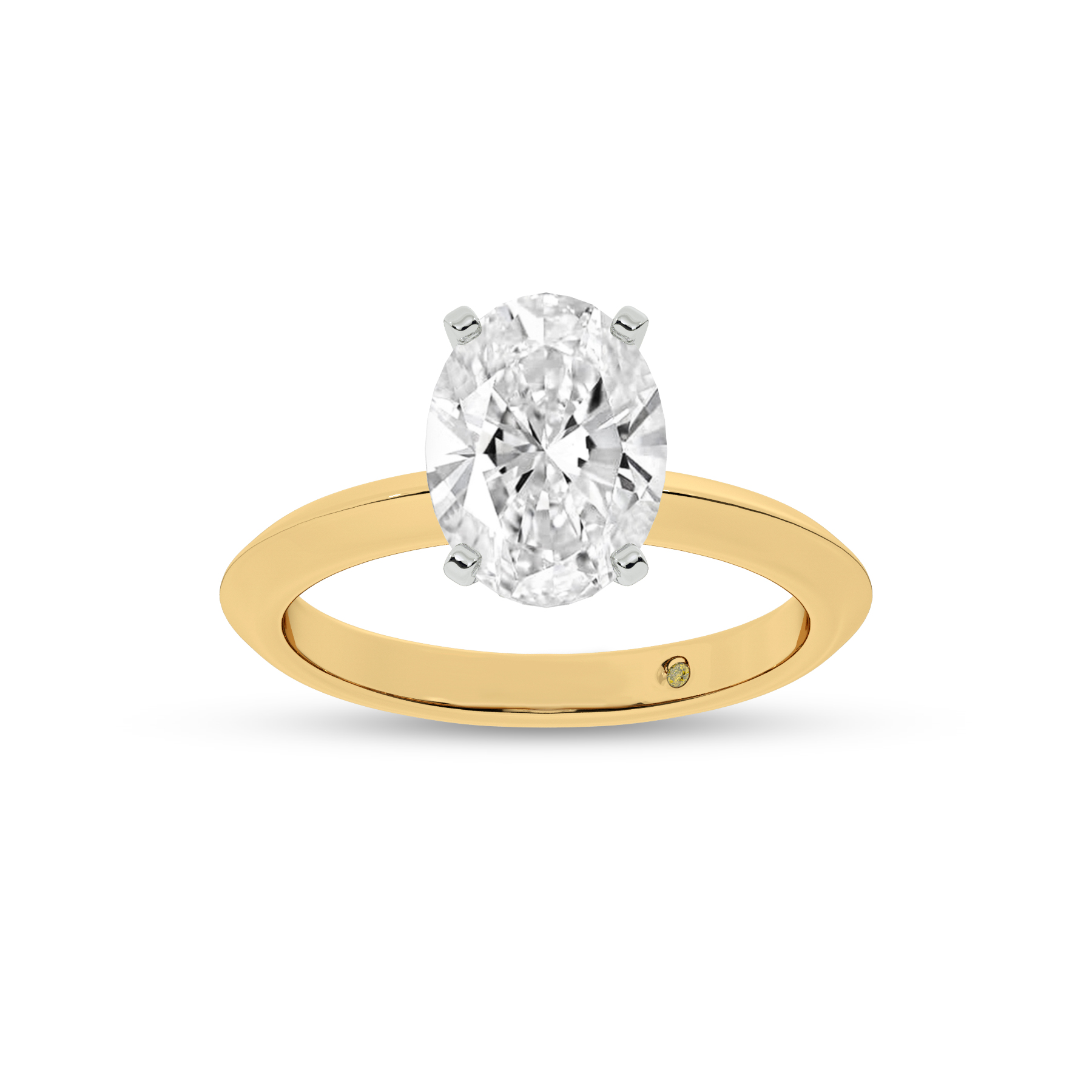 Prism  Knife Edged Four Prong Oval Lab Grown Solitaire Diamond Ri