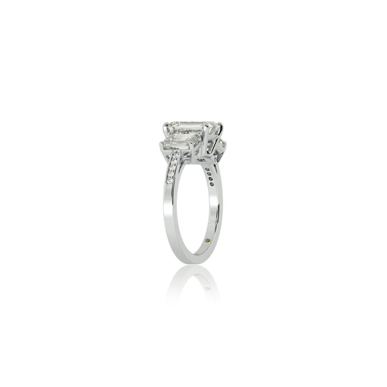 Sydney Quarter Coverage Pavé Set Three Stone Lab Diamond Engagement Ring