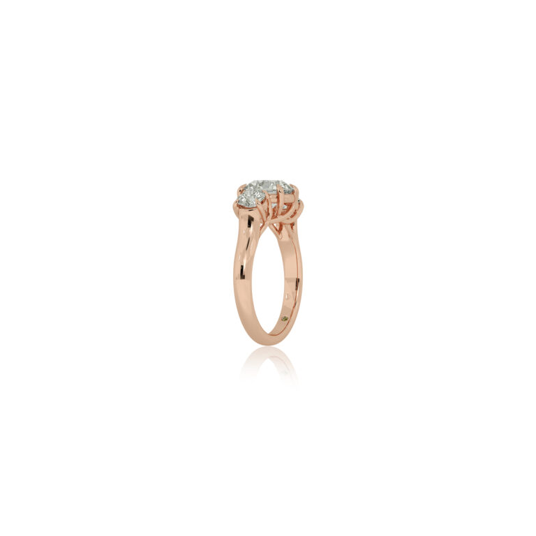 Quintessential Lab Grown Three Stone Diamond Engagement Ring